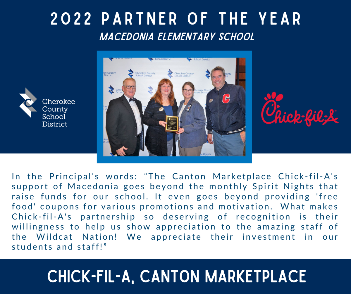 Meet a CCSD 2022 School Partner of the Year ChickfilA, Canton Marketplace of Macedonia
