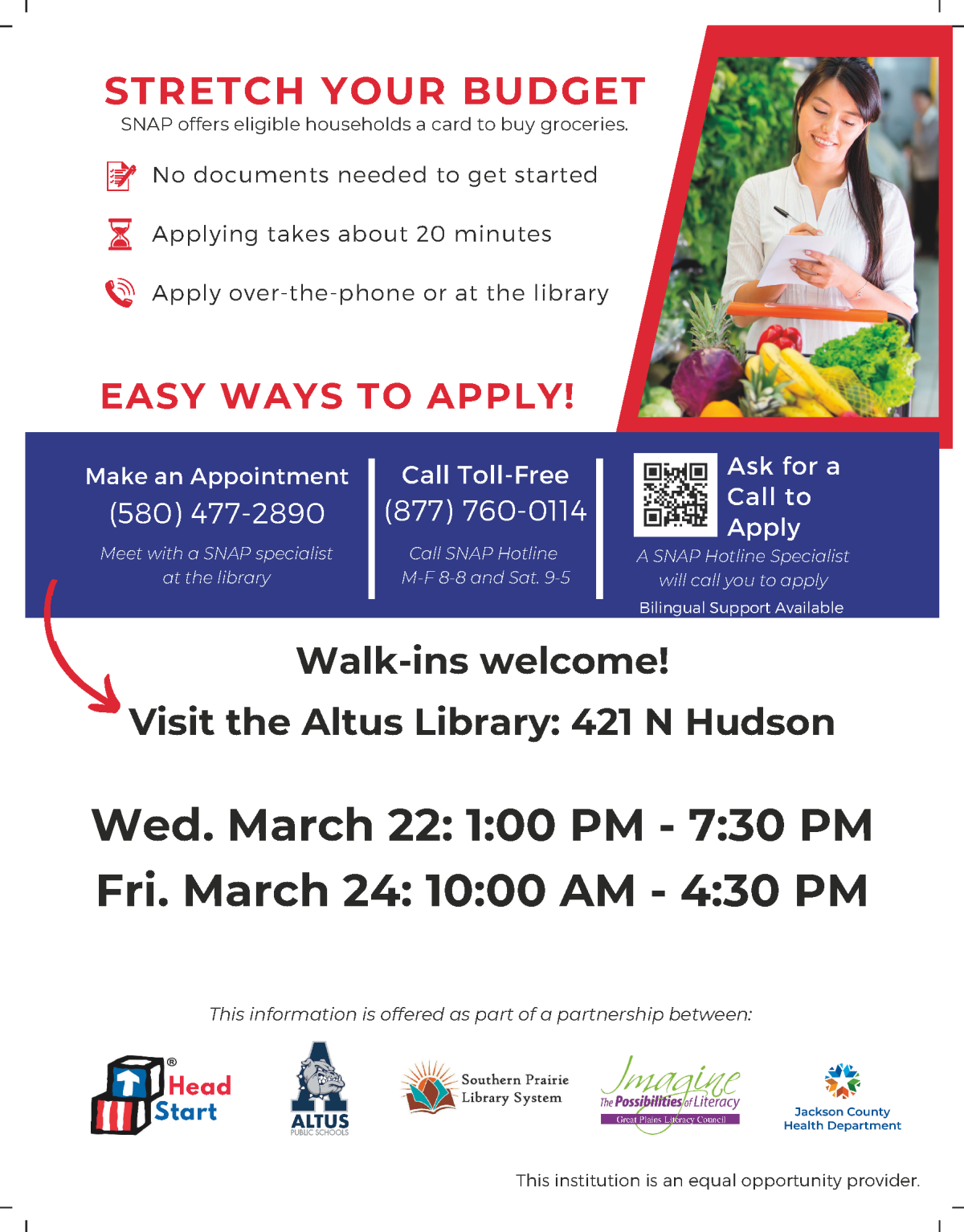 SNAP Application Assistance News Post Page Altus Public Schools