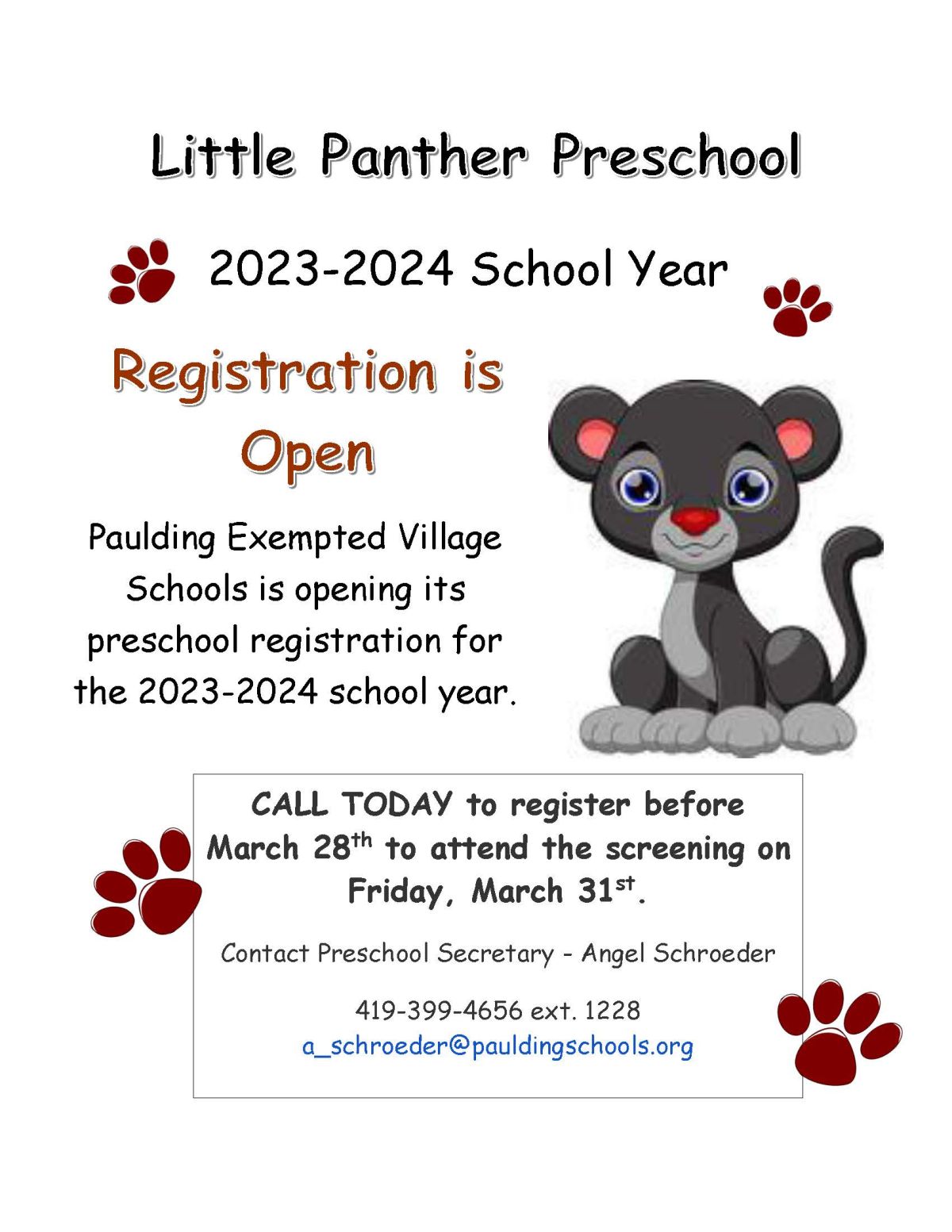 Little Panther Preschool Post Detail