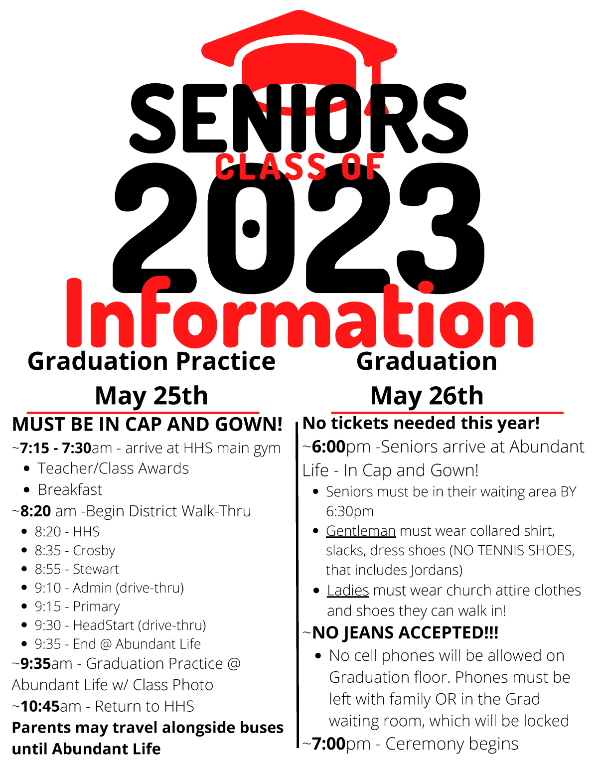 Graduation Information - Seniors c/o 2023 | Full Article