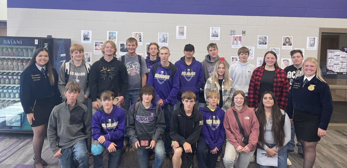 State FFA Officers visit Kadoka Area FFA Members Post Detail Page