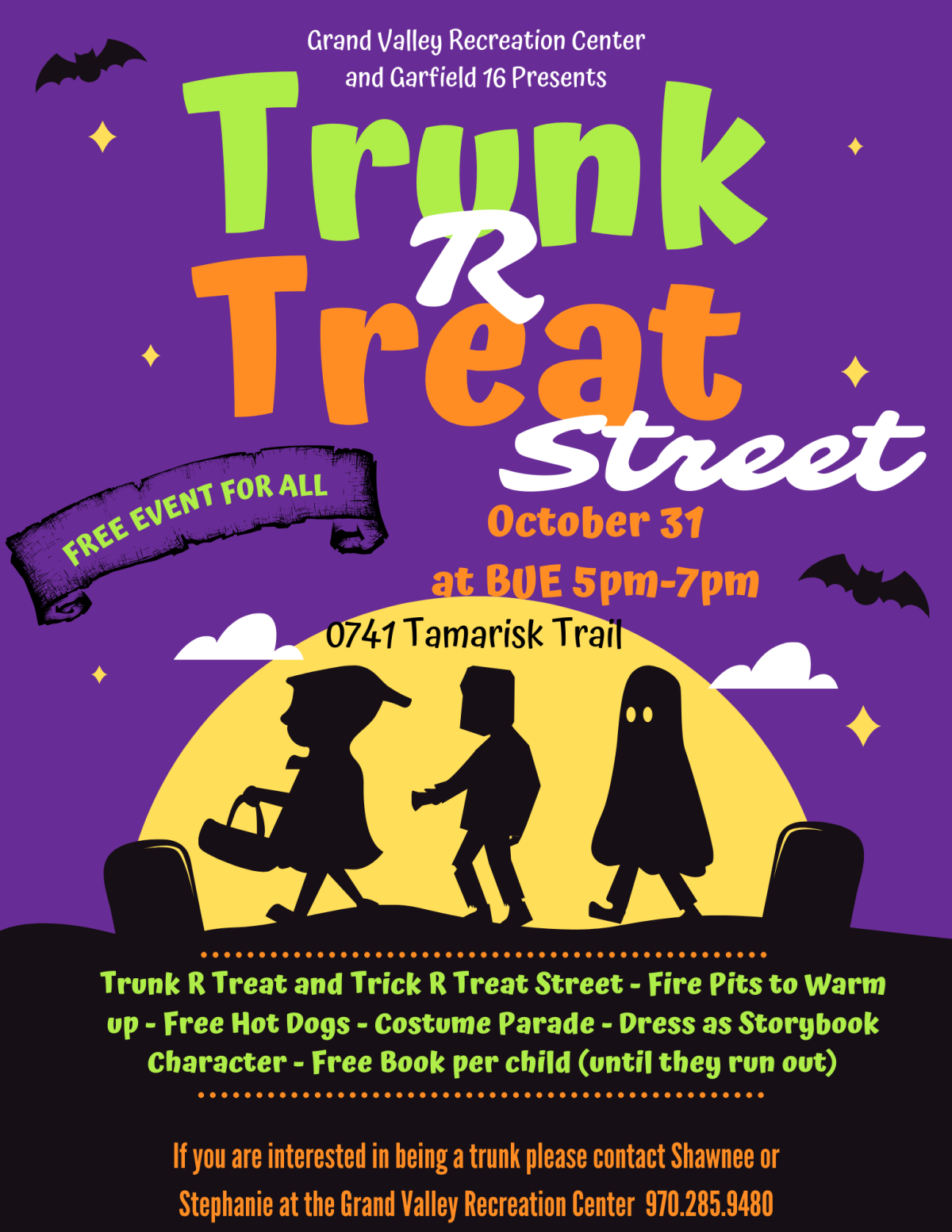 Trunk-R-Treat Street October 31st 5-7pm. | GVHS News Information