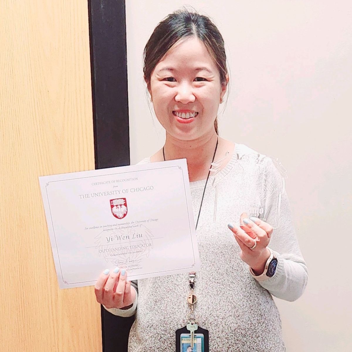 Yi-Wen Liu Honored With Outstanding Educator Award | News - Ravenscroft