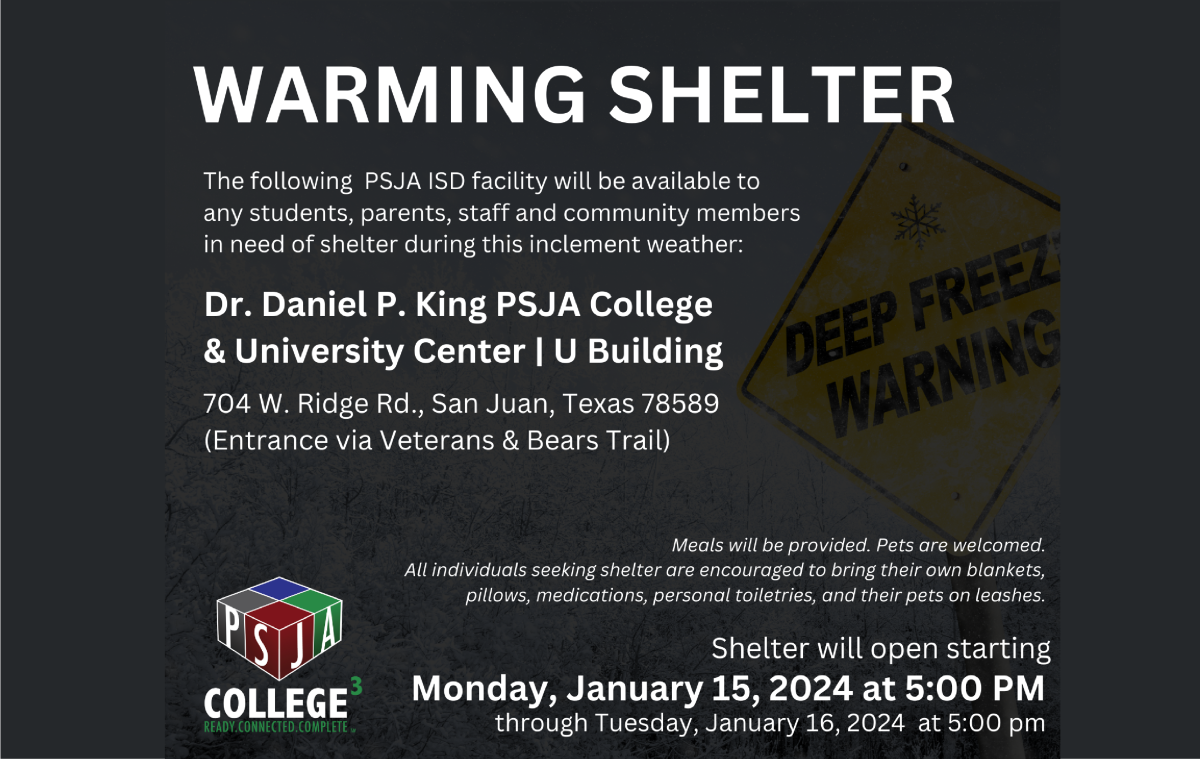 PSJA ISD To Open Warming Shelter In Preparation For Inclement Weather ...