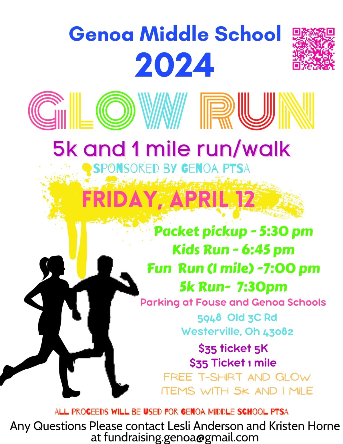 Genoa Middle School PTSA hosts annual Glow Run fundraiser on April