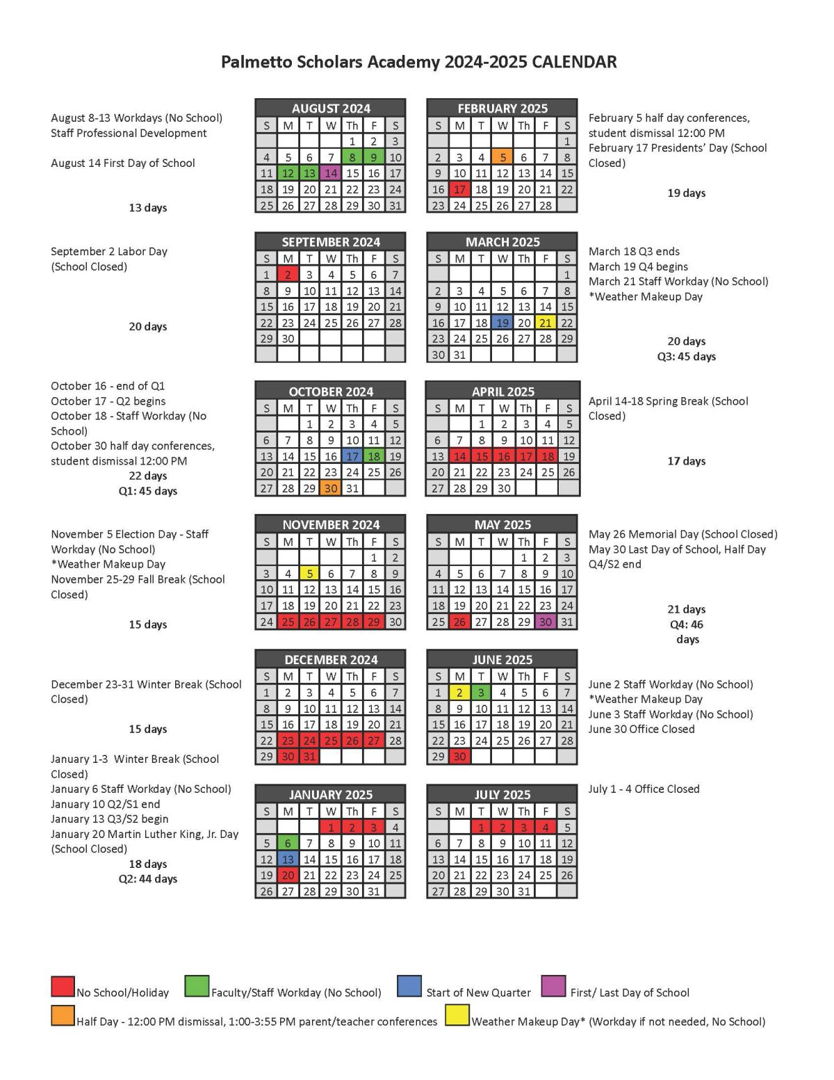 20242025 School Calendar Posts Detail