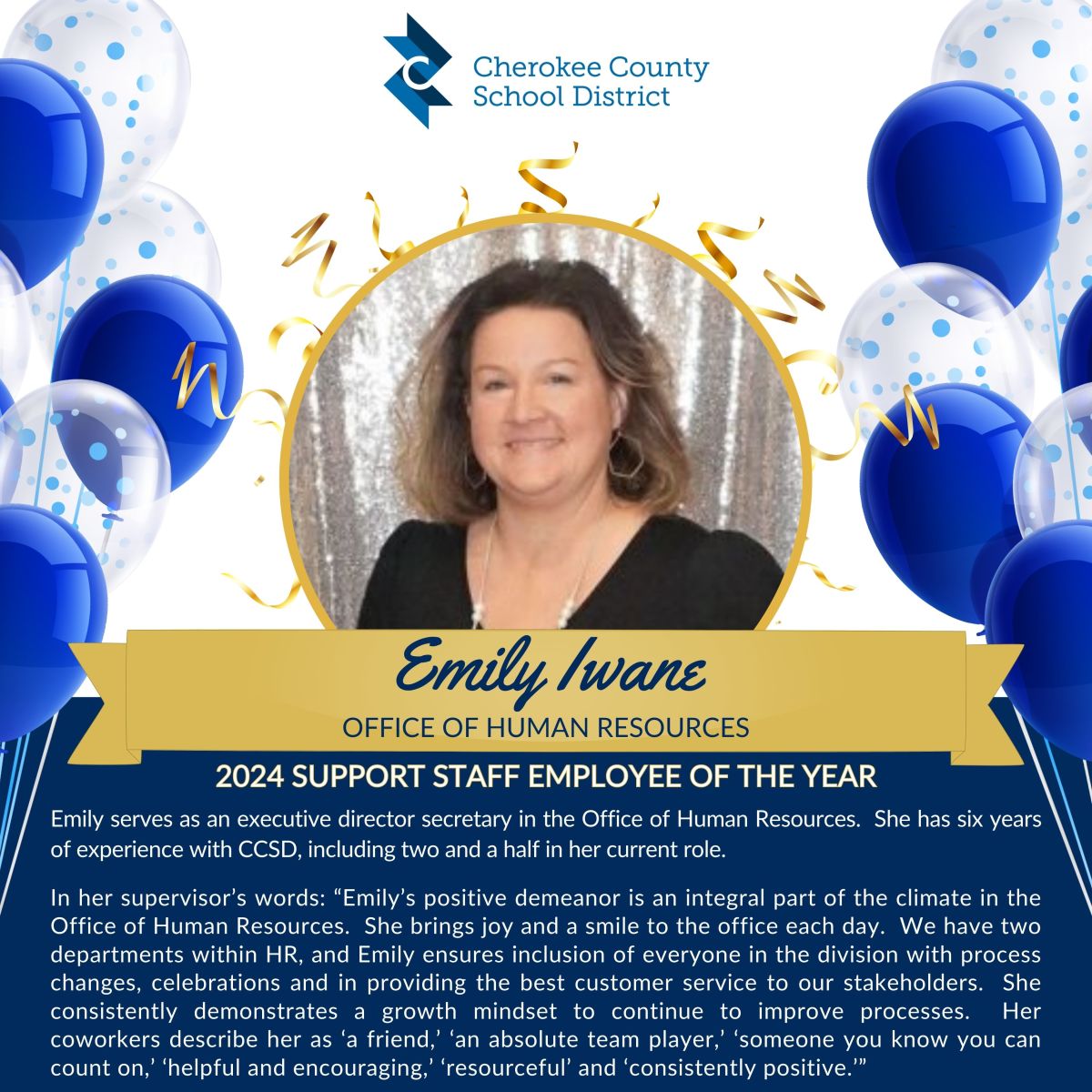 Meet A CCSD 2024 Support Staff Employee Of The Year: Emily Iwane Of ...