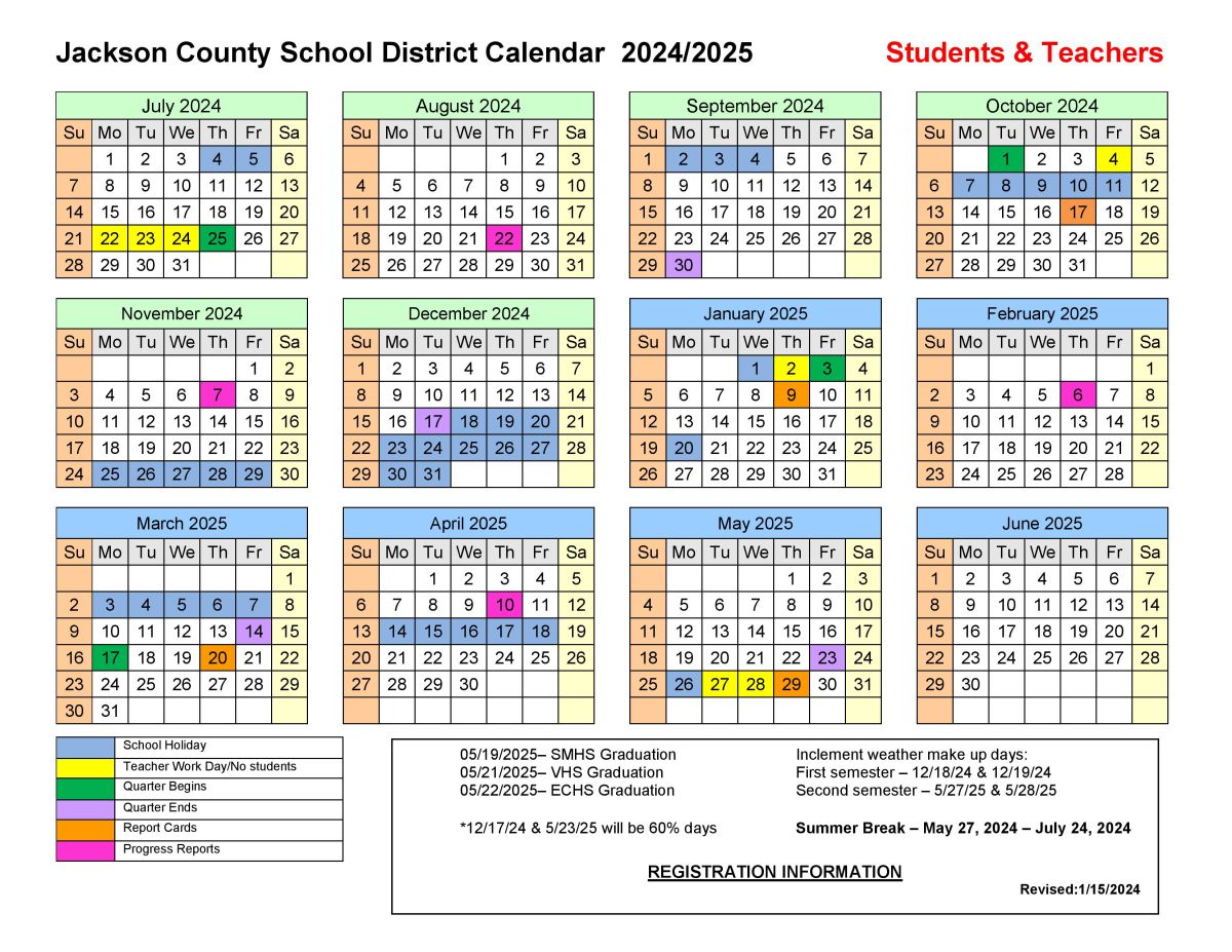 2024 - 2025 Jackson County School Calendar  Post Details