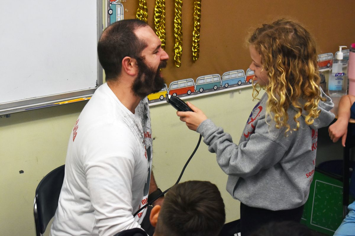 Colonial Elementary School teacher gets a trim | News Item CES ...