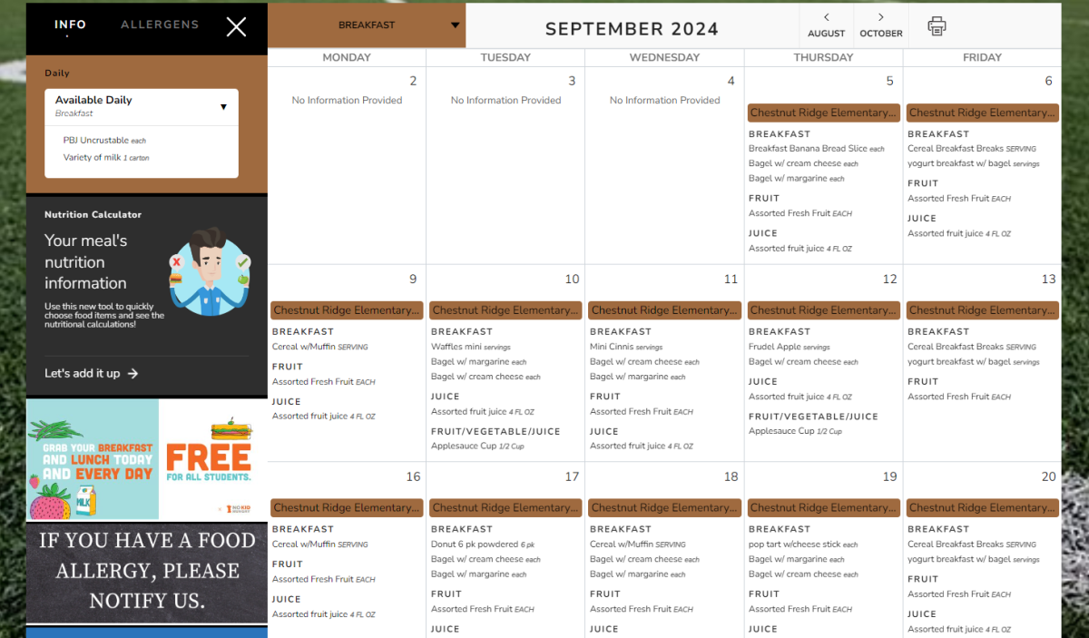 School menus now available in MealViewer Default Board Post Page