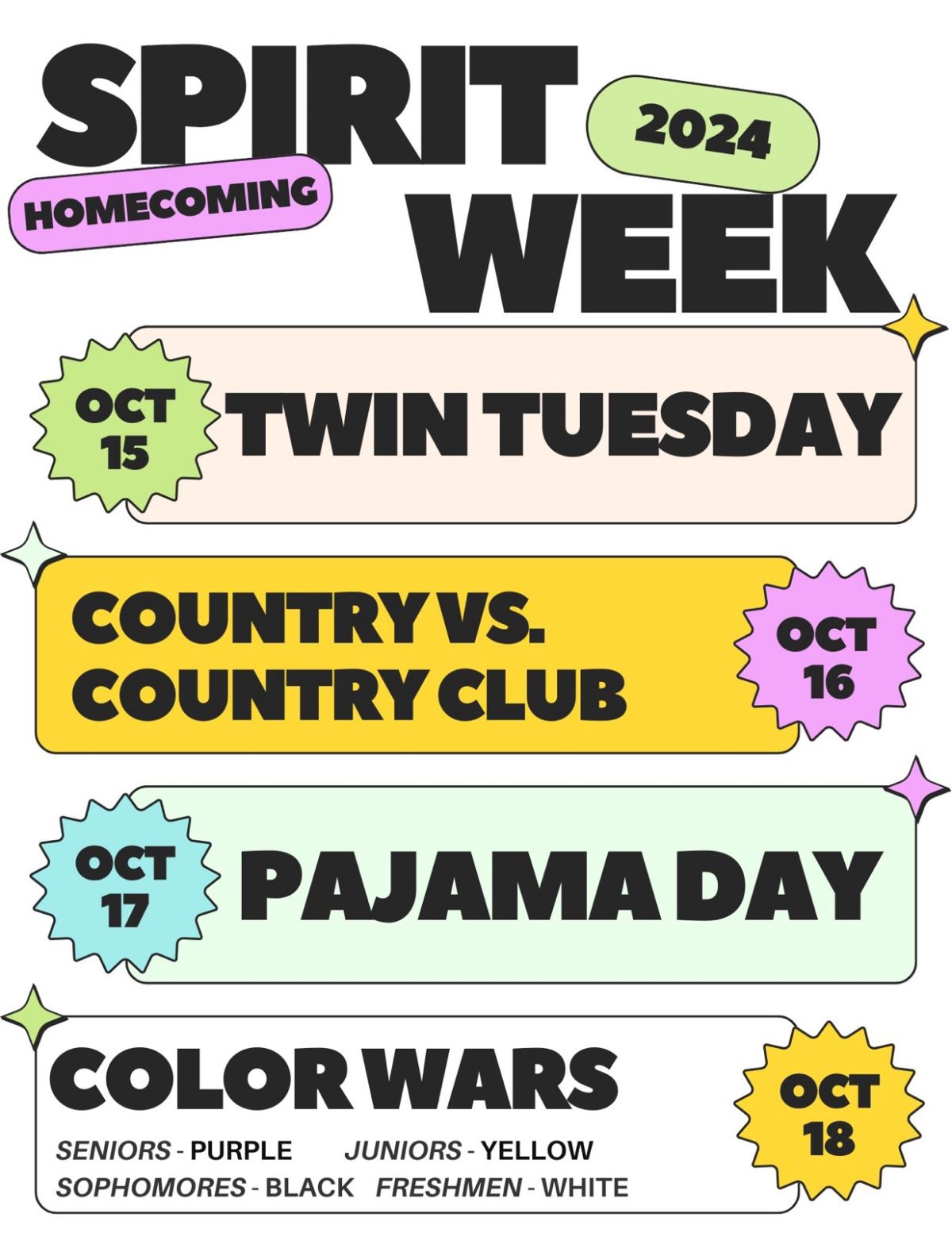 2024 Spirit Week and Homecoming Dance on Friday October 18, 2024 | News