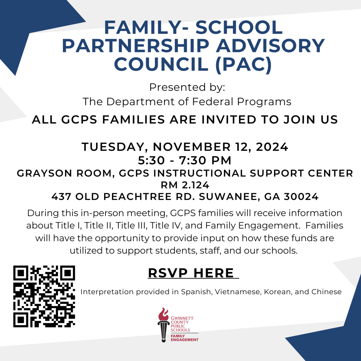 FamilySchool Partnership Advisory Council (PAC) Post Details