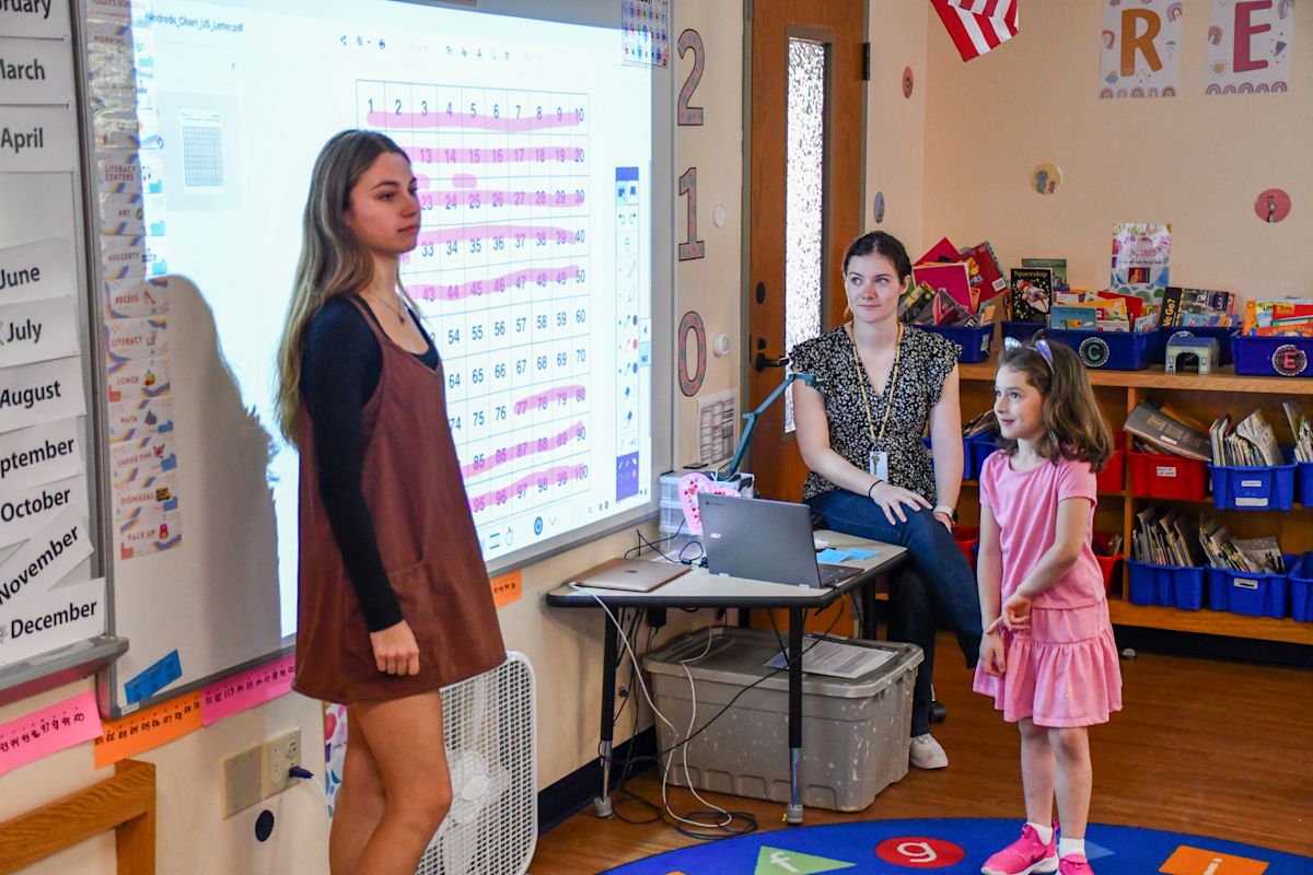 Full circle: Kennebunk seniors return to elementary school as mentors