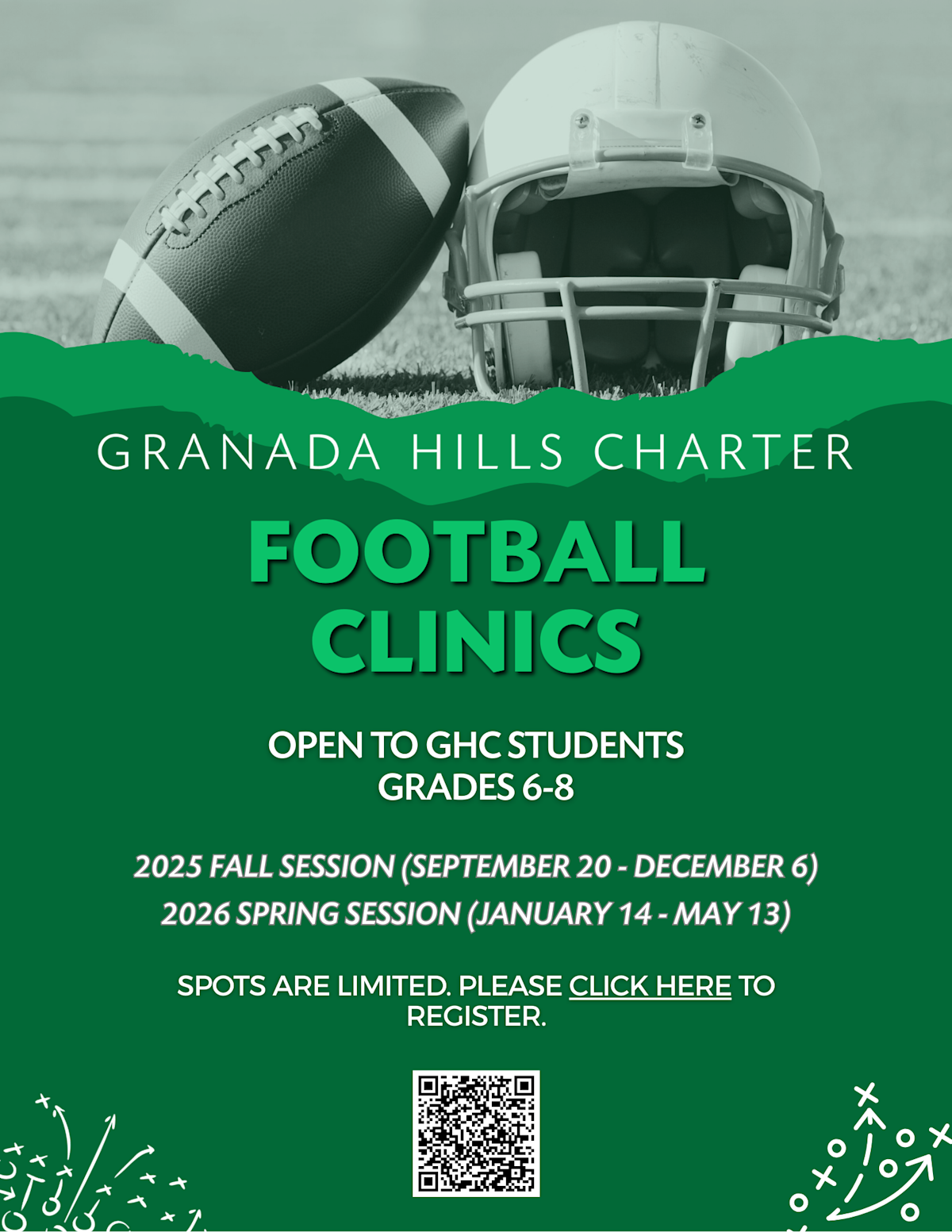 Football Clinics Scheduled for Grades 6-8 | Details
