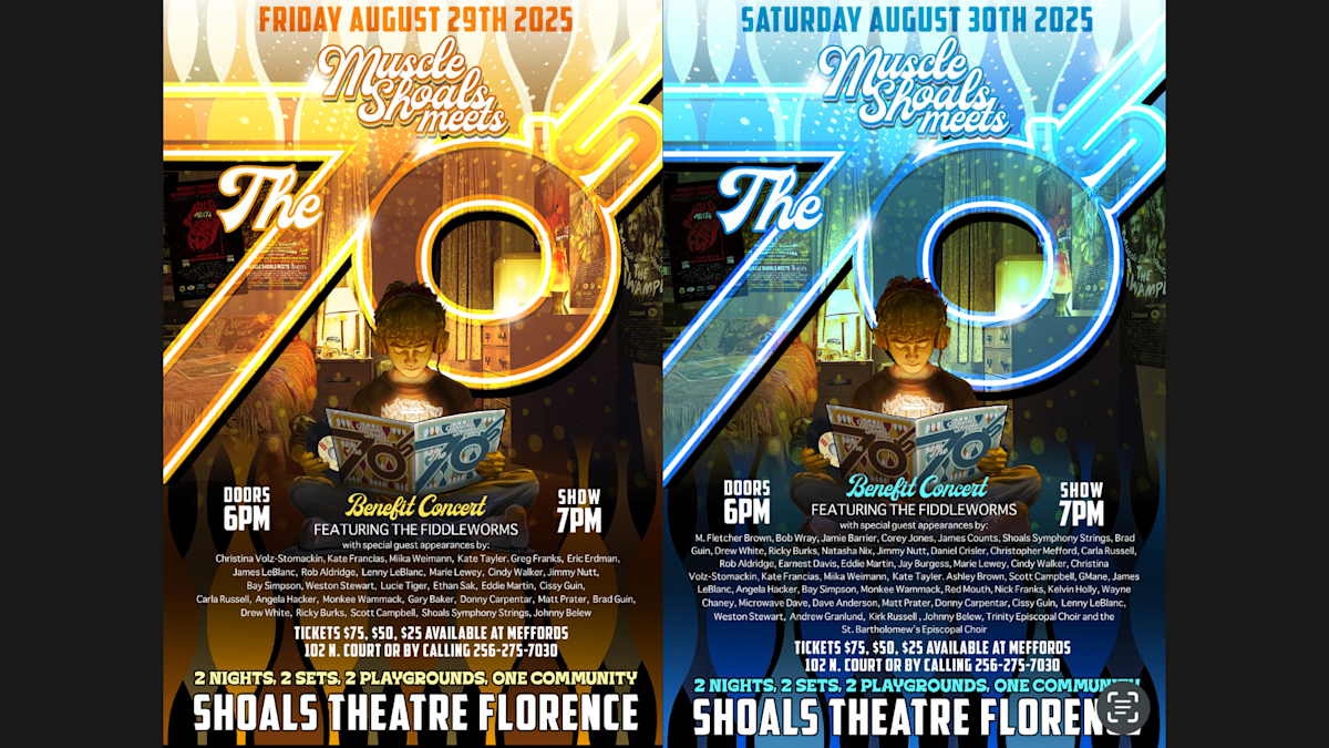 Muscle Shoals Meets the 70s' benefit concert happening August 29