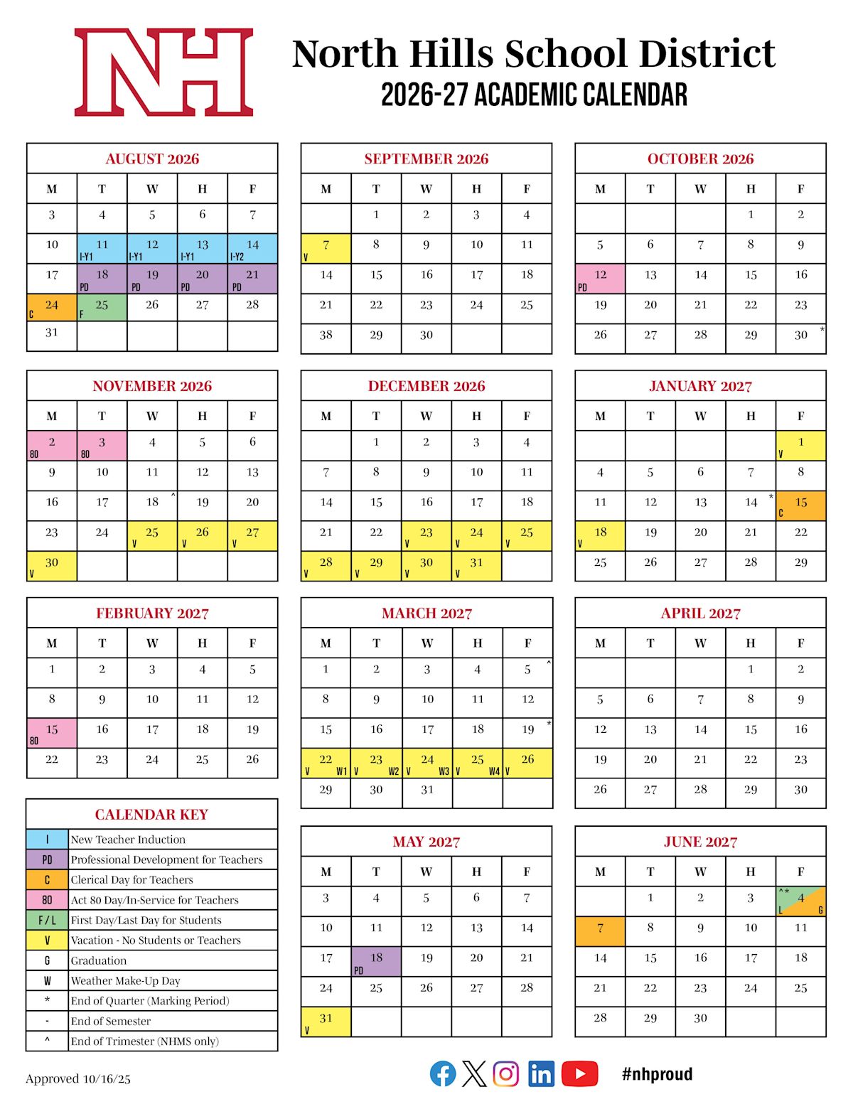 Academic calendar for 2026-27 school year approved | Details