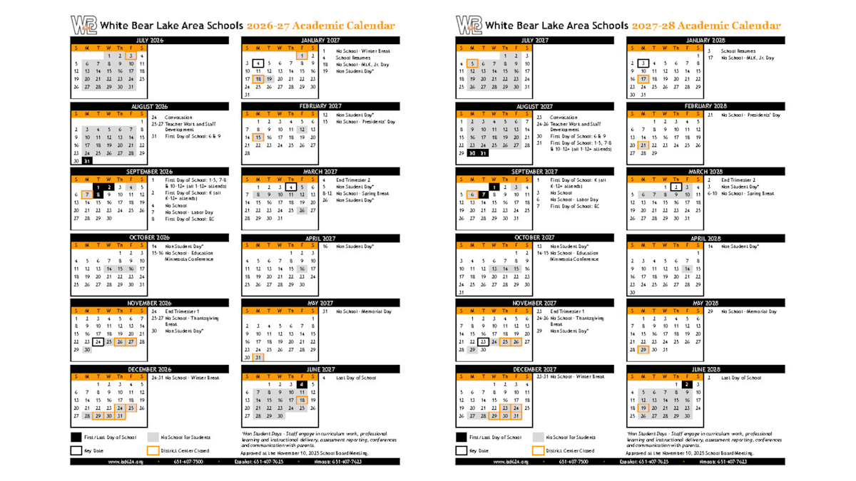 2026-27 and 2027-28 calendars approved | Article