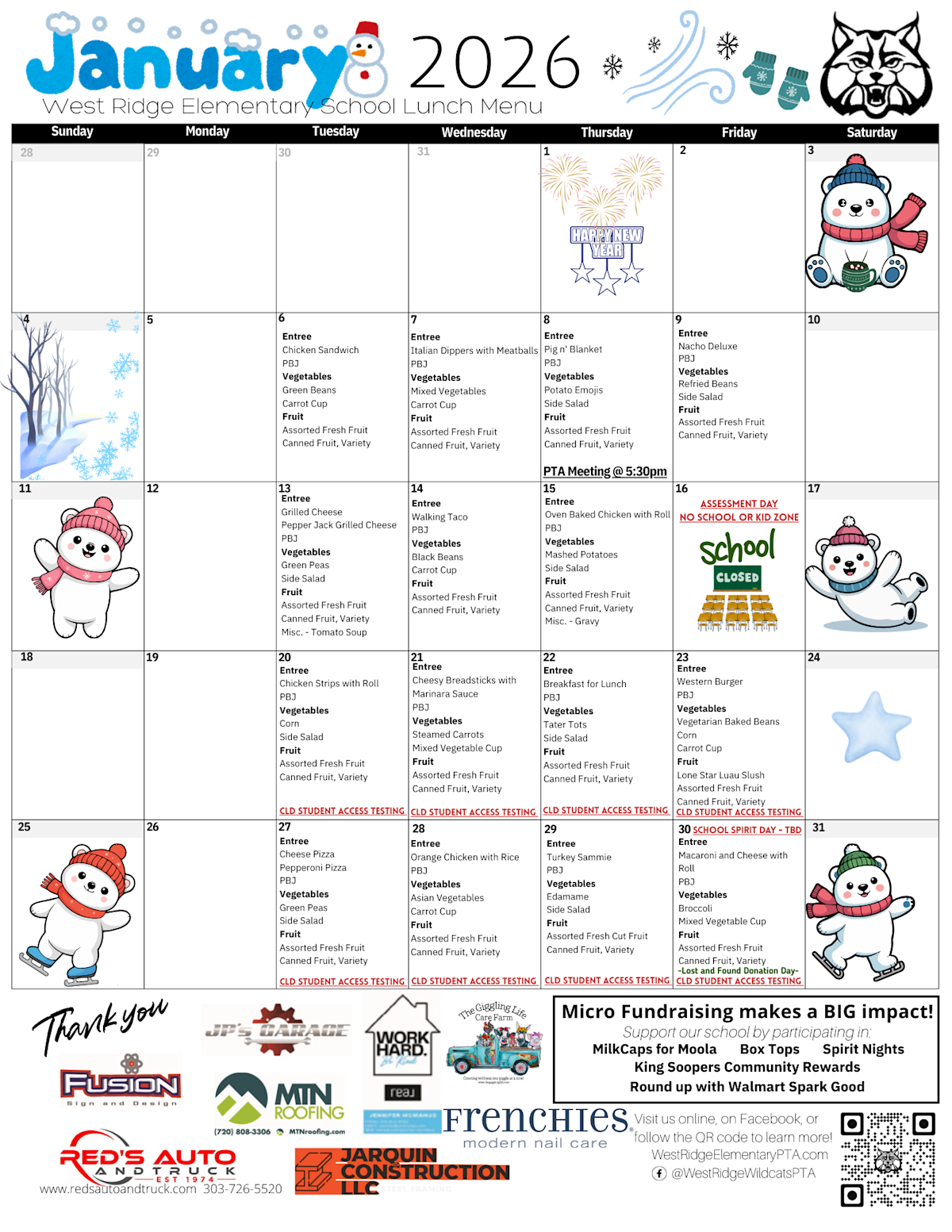 January Lunch Menu | Details