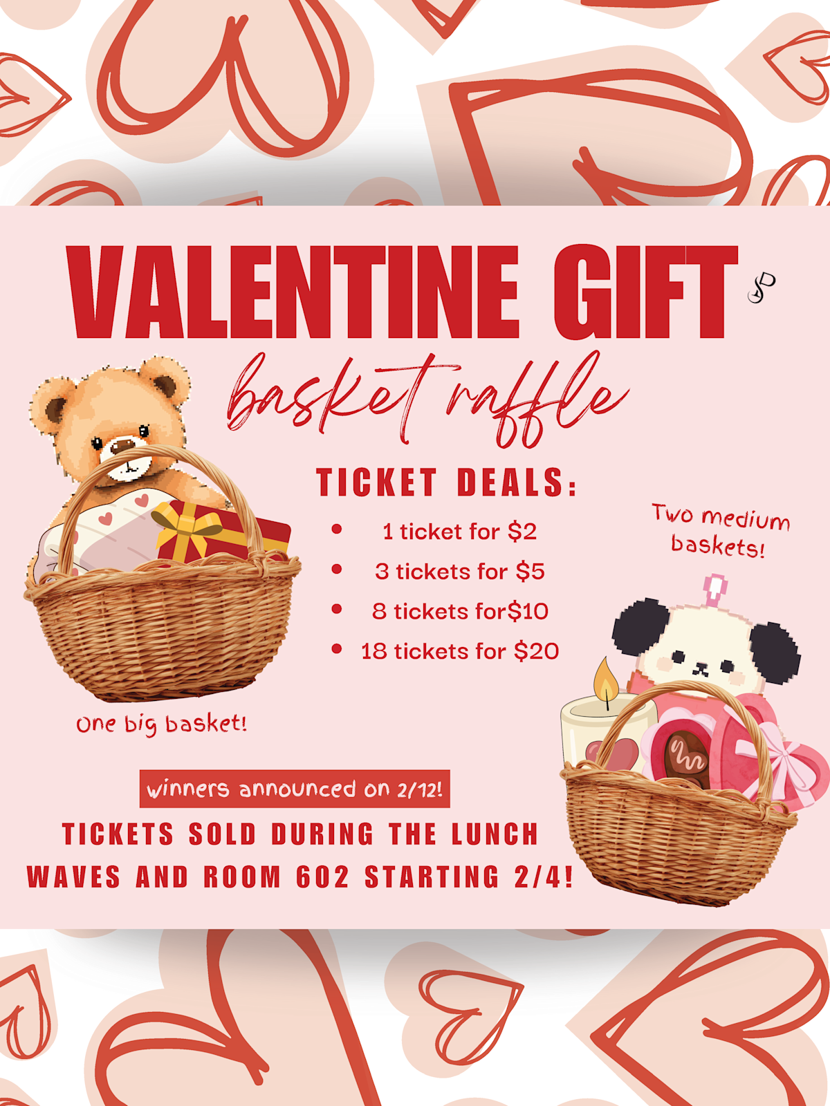 Valentine Raffle Creation Class of 2028 Valentine Gift basket raffle - Winners announced on 2/12 ...