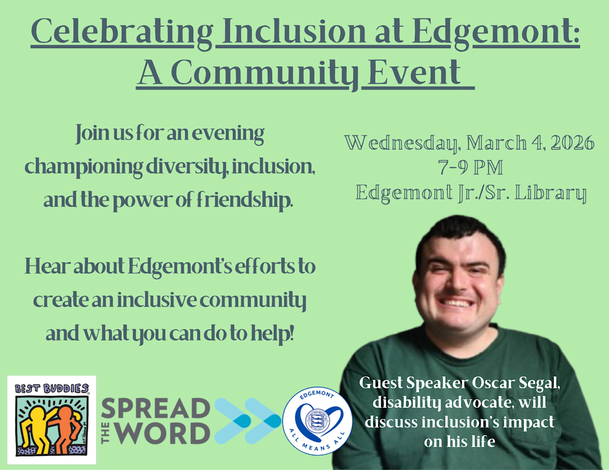 Celebrating inclusion at Edgemont, March 4 | Post Details