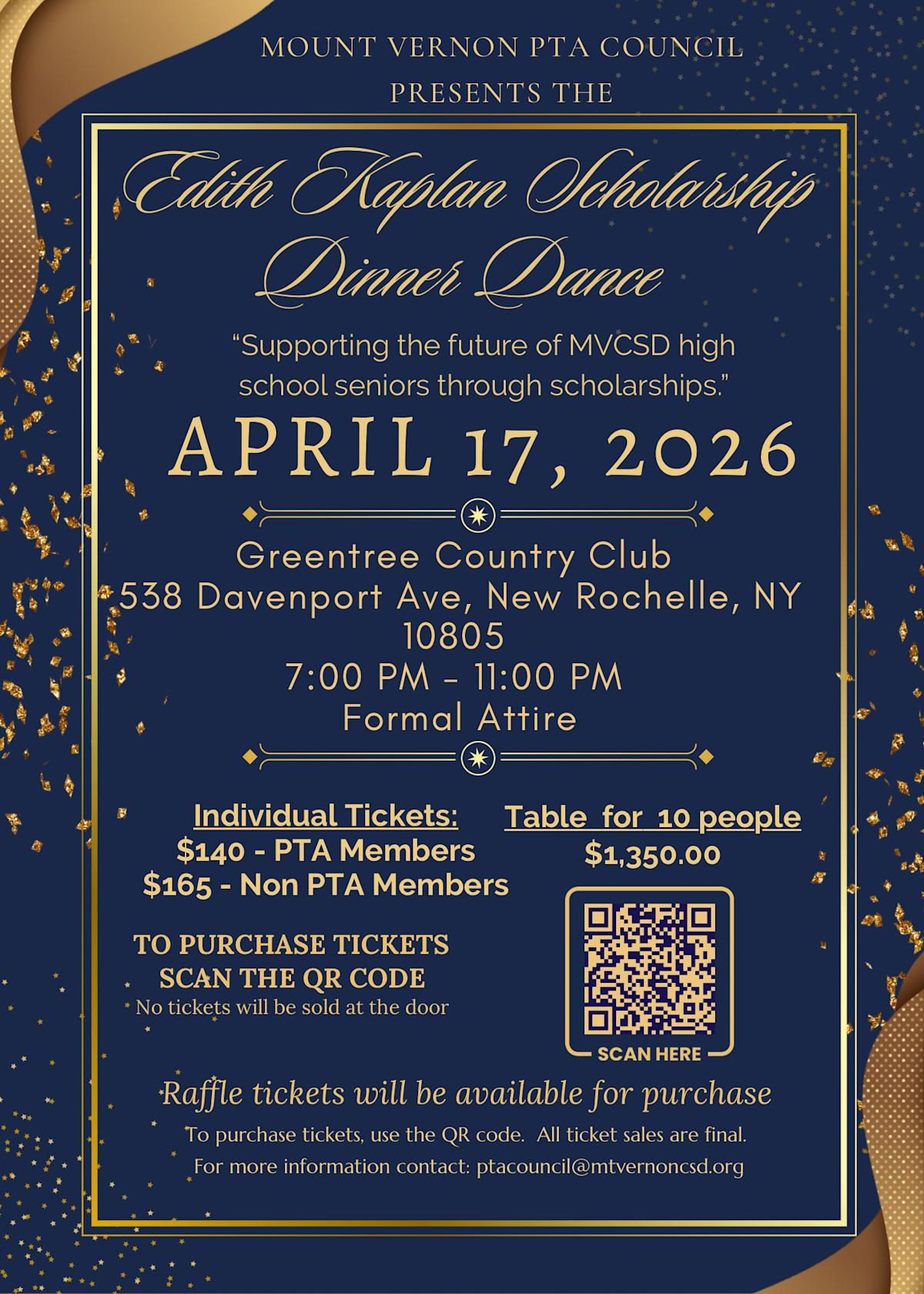 Edith Kaplan Scholarship Dinner Dance: 7 to 11 p.m. on Friday April 17 ...