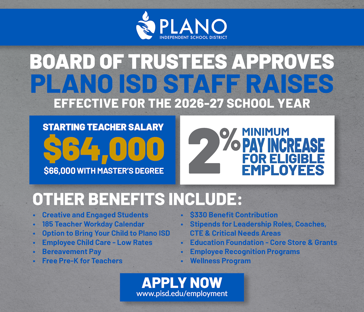 Plano ISD Board Approves 2026-2027 Compensation Plan | Posts Details ...