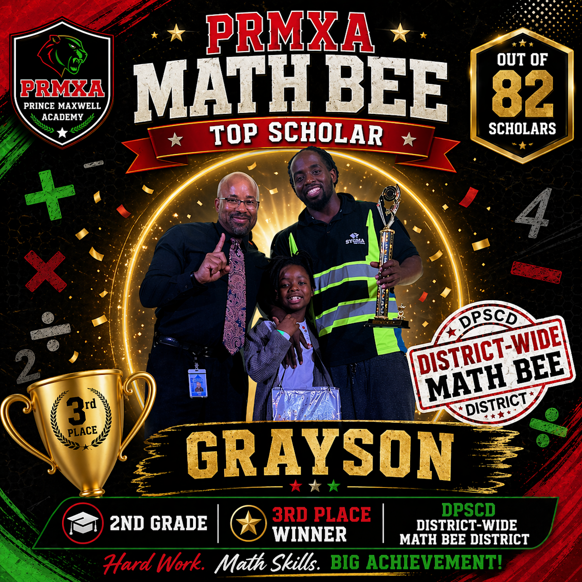Districtwide Math Bee 3rd Place Winner! | News Details