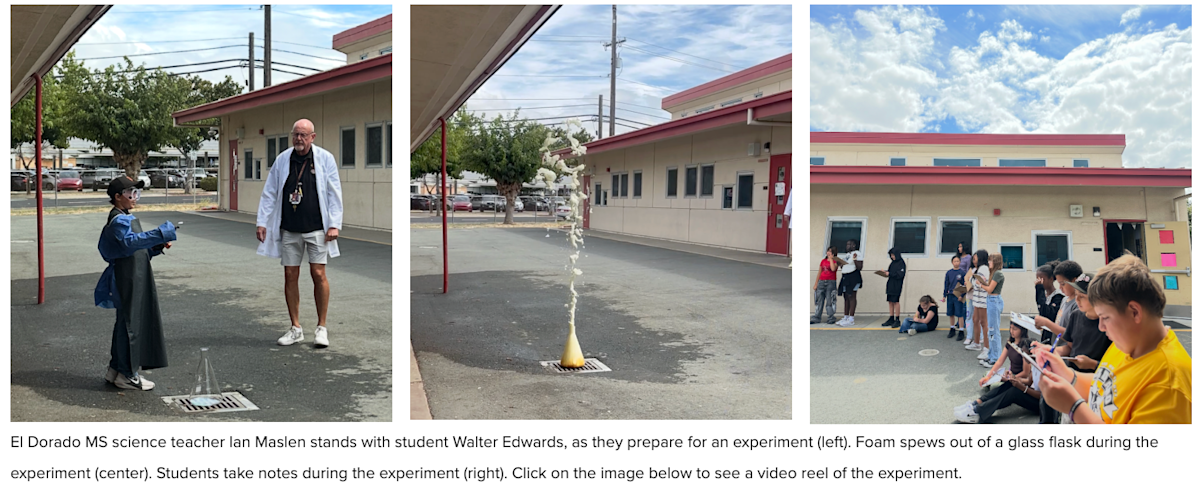 El Dorado Middle School 6th-graders scream in delight as foam