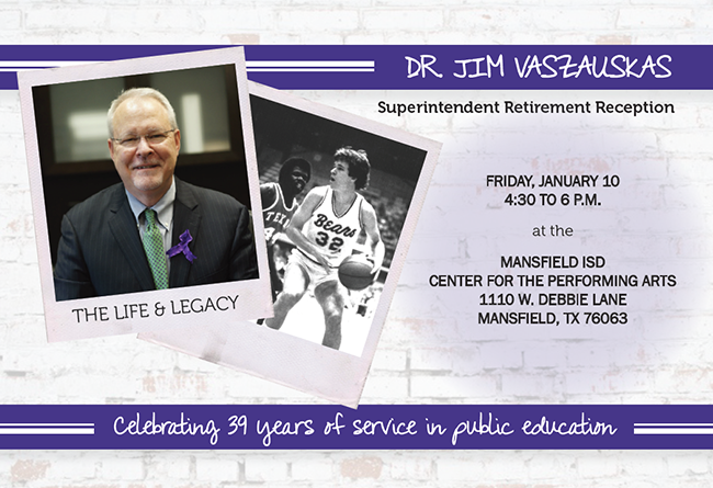 Retirement Invitation for Dr. Jim Vaszauskas