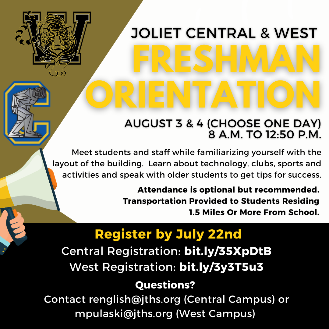 Central and West Freshman Orientation | Post Page - Joliet Twp