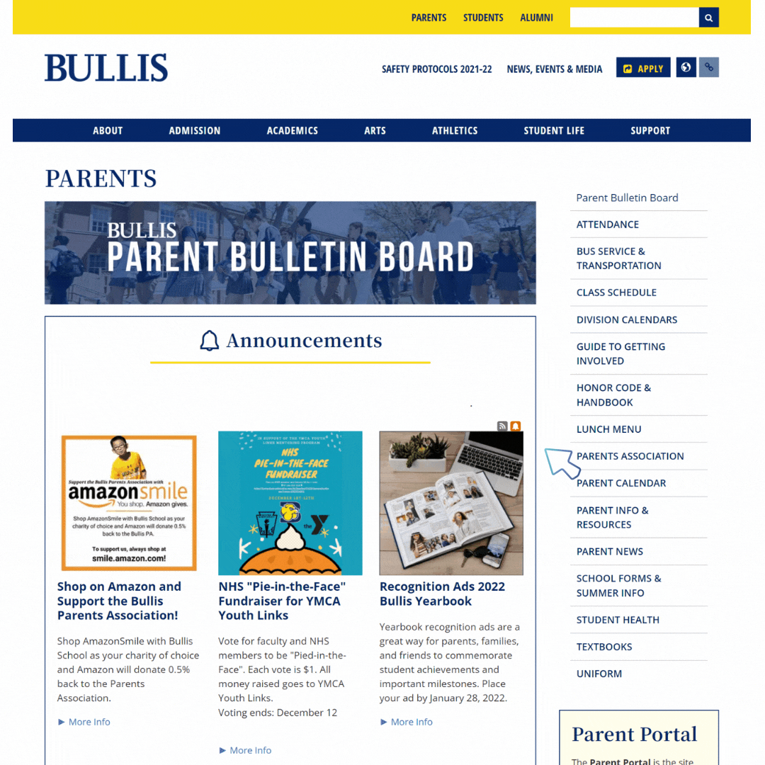 Subscribe to Receive Parent Announcements News Article Bullis School