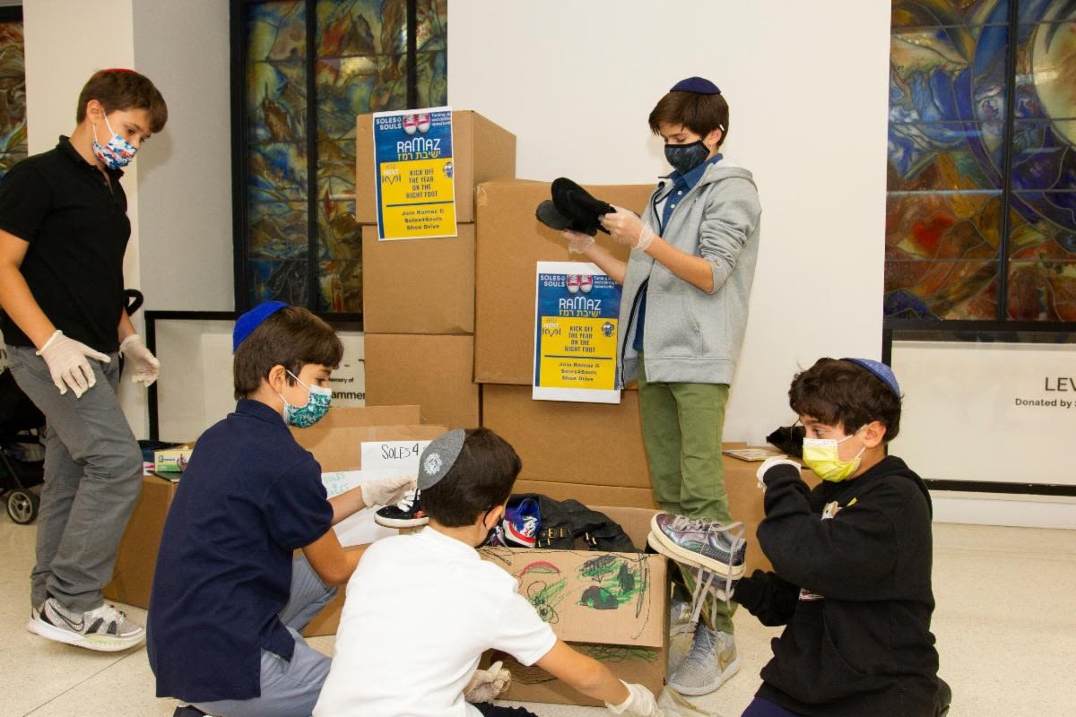 Schoolwide Chesed Initiative Collects More Than 600 Pairs of Shoes For