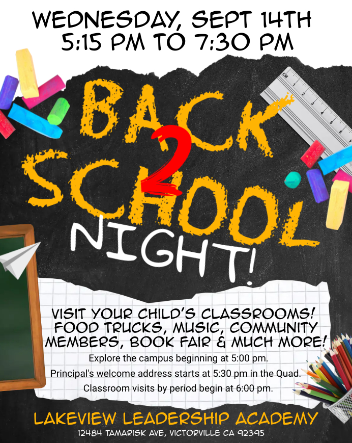 Back to School Night Details! - Sept 14th 5:15pm to 7:30pm / ¡Detalles ...