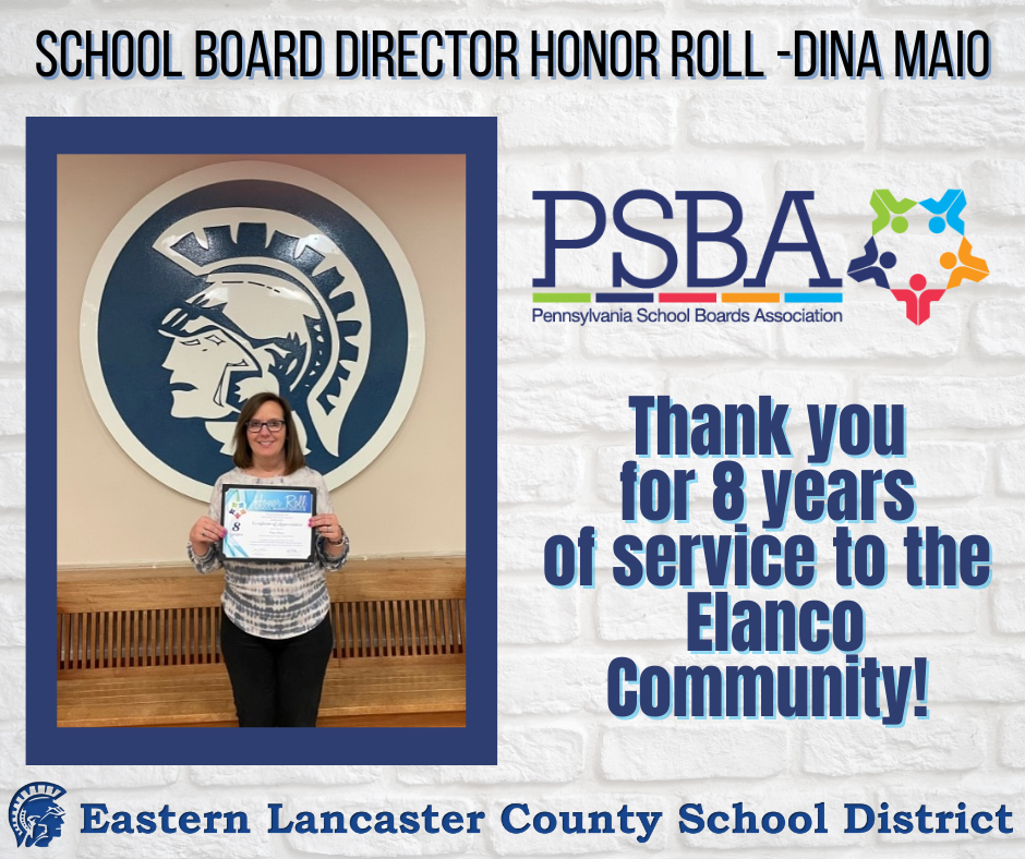 School Board Director Dina Maio Receives PSBA Honor Roll! Post