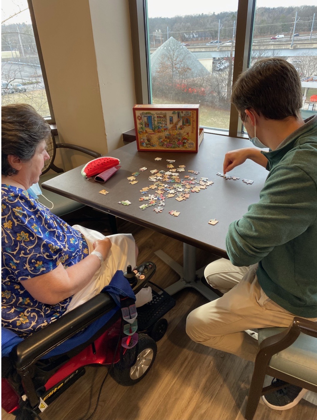 Evans helps care for patients at Barnes Jewish Extended Care Center