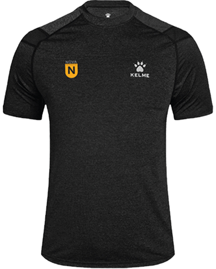 Black NOVA athletic t-shirt with the school logo