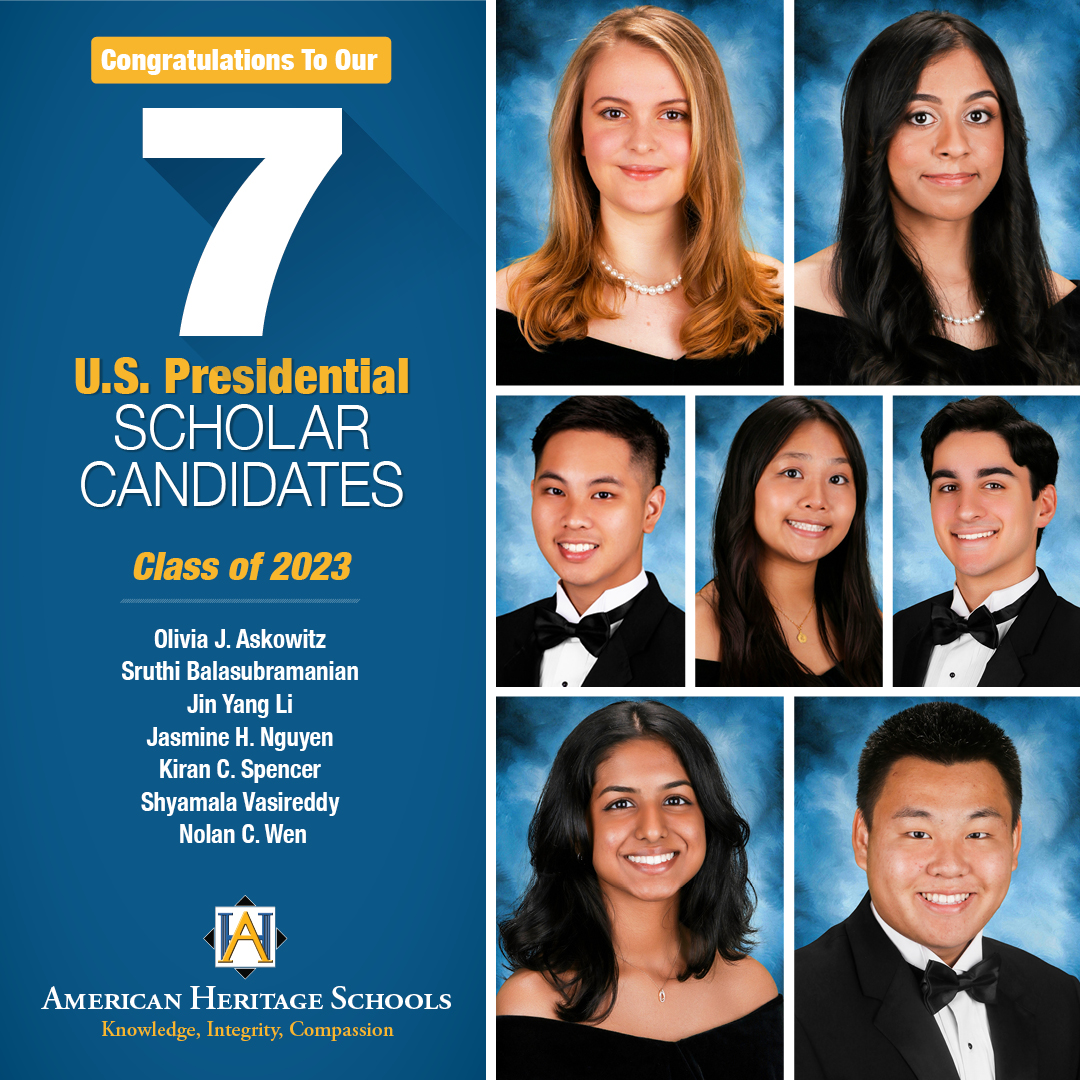 1 in Palm Beach County for Highest Number of Presidential Scholar