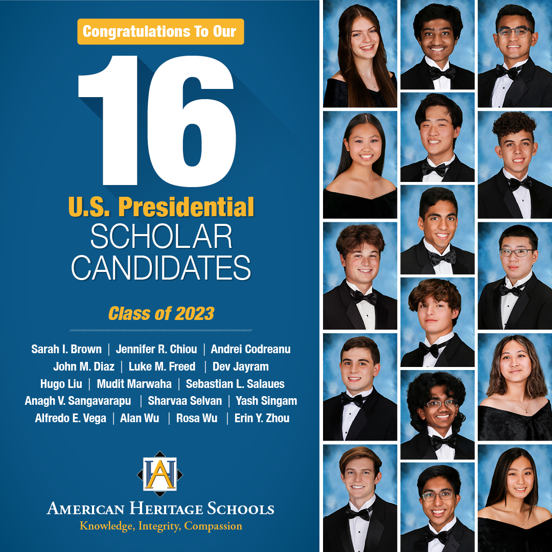 1 in Florida for Highest Number of Presidential Scholar Candidates