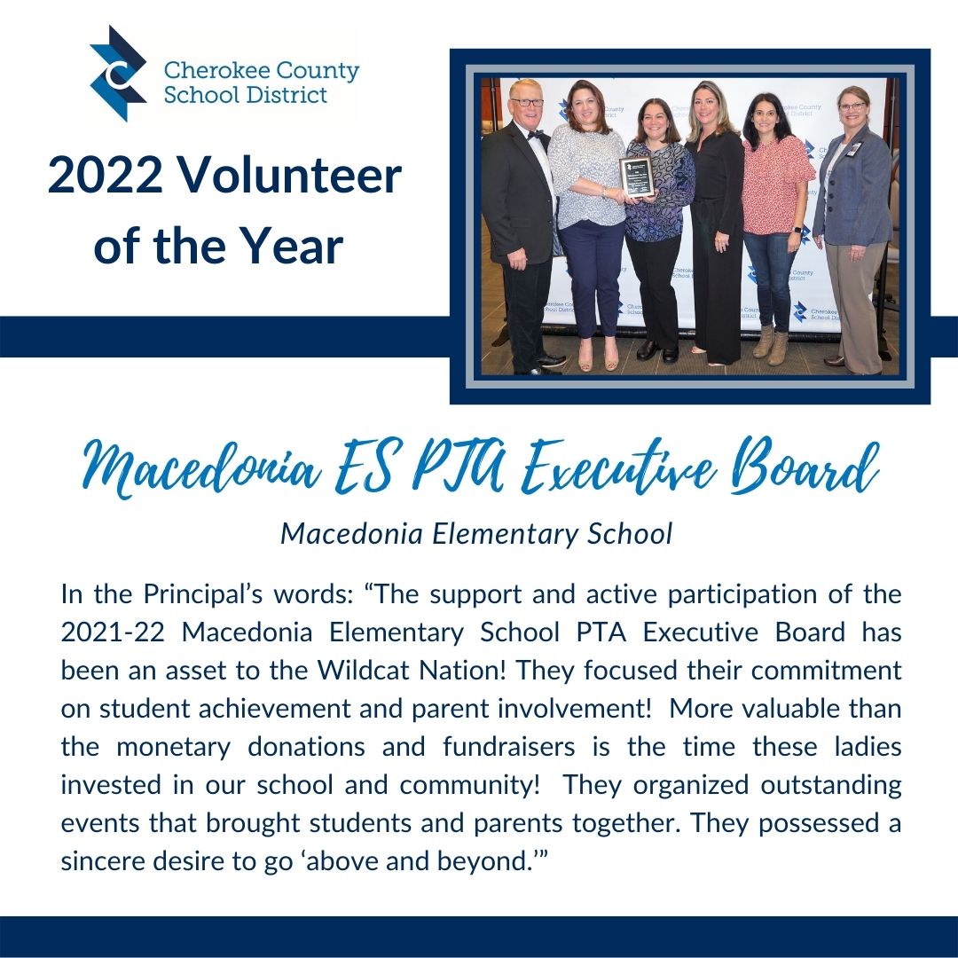 Meet a CCSD 2022 Volunteer of the Year Macedonia ES PTA Executive