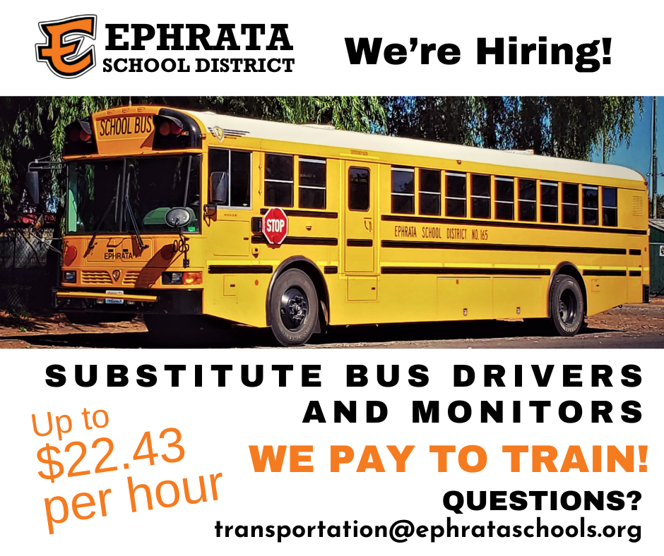 We're Hiring Substitute Bus Drivers & Monitors District News