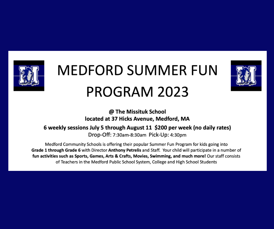 Medford Summer Fun Program 2023 MPS News Post
