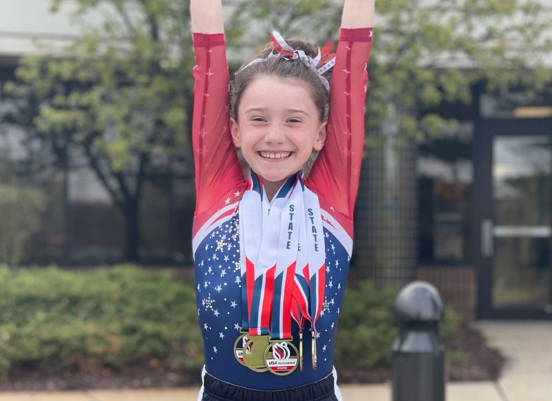 Wixom Elementary’s Makenzie Lucas takes gold at gymnast state meet