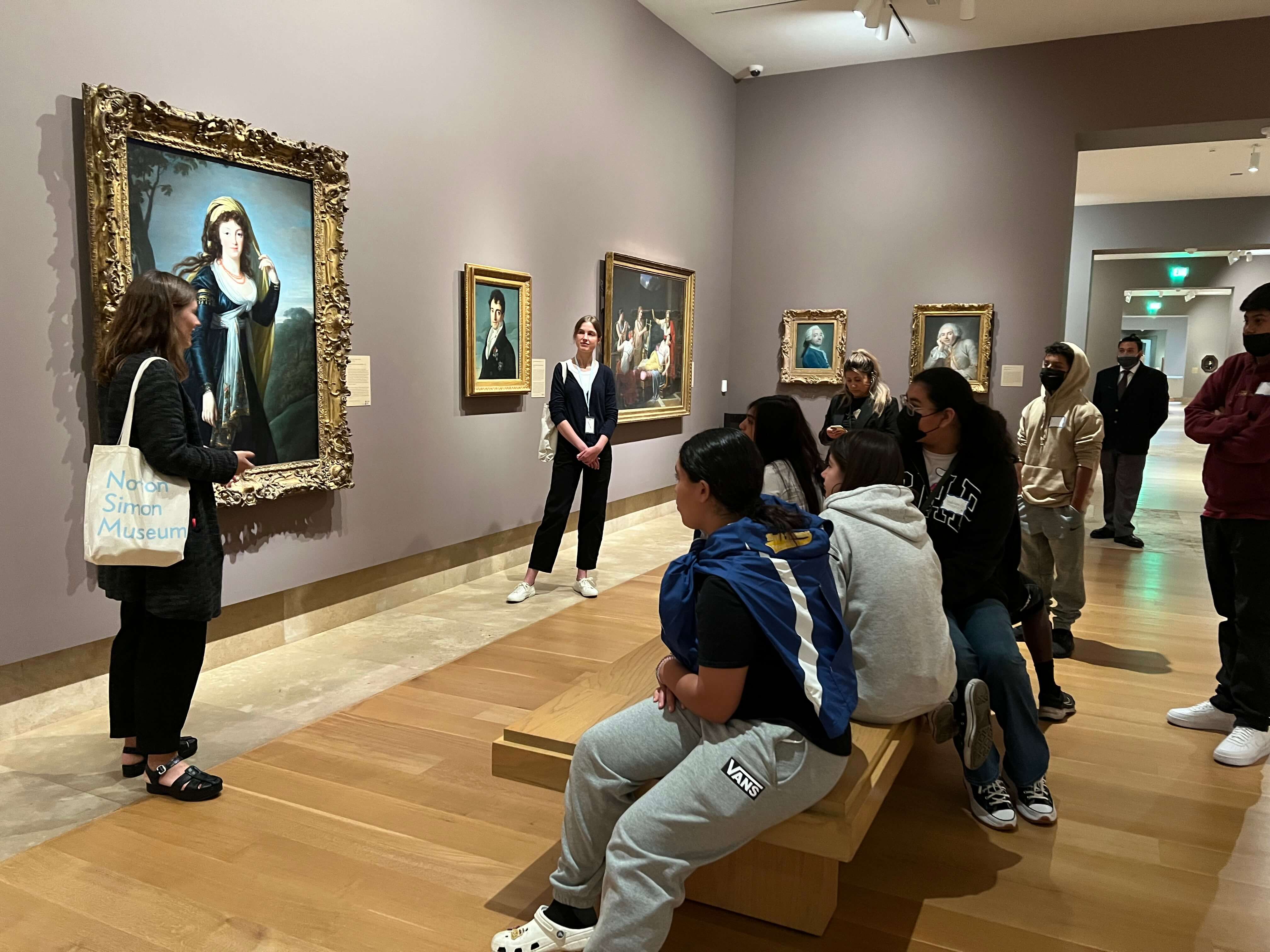 HMS G.A.T.E. students attending a lecture at Norton Simon Museum