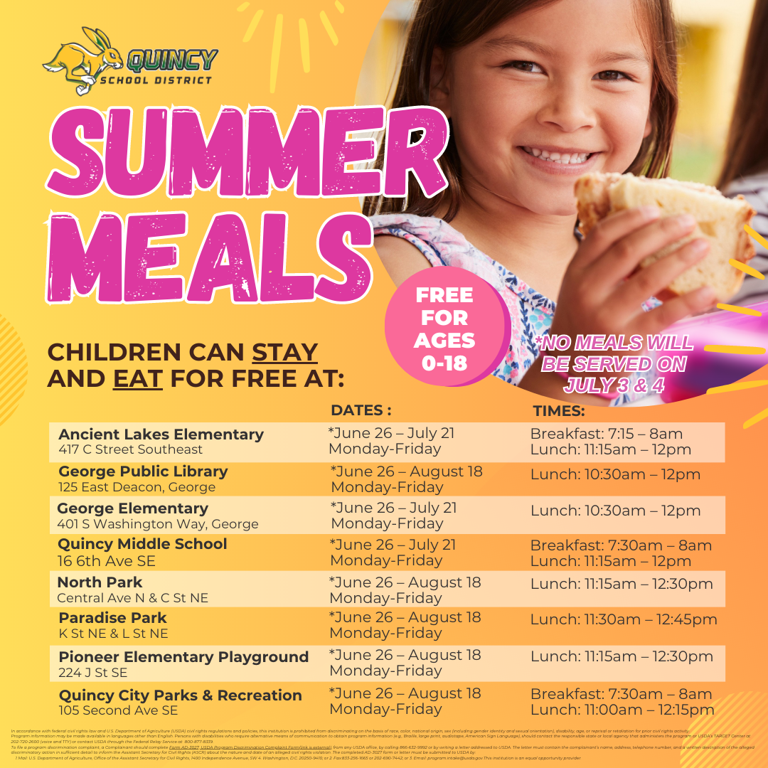 Quincy SD Announces the Return of the Summer Feed Program, Providing