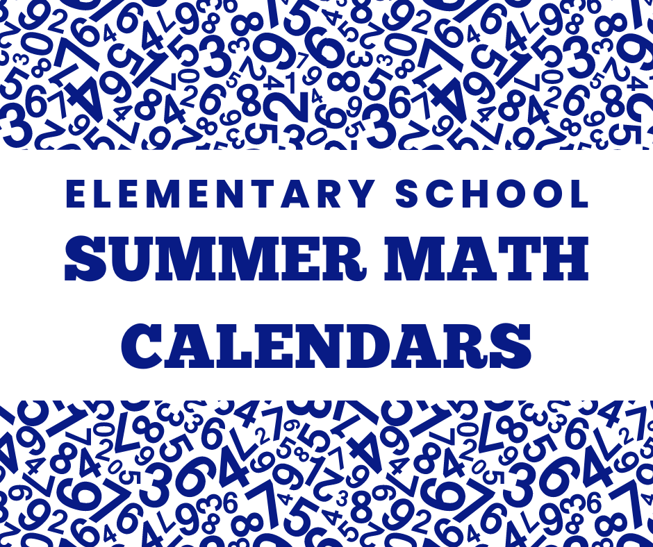 Elementary School Summer Math Calendars 