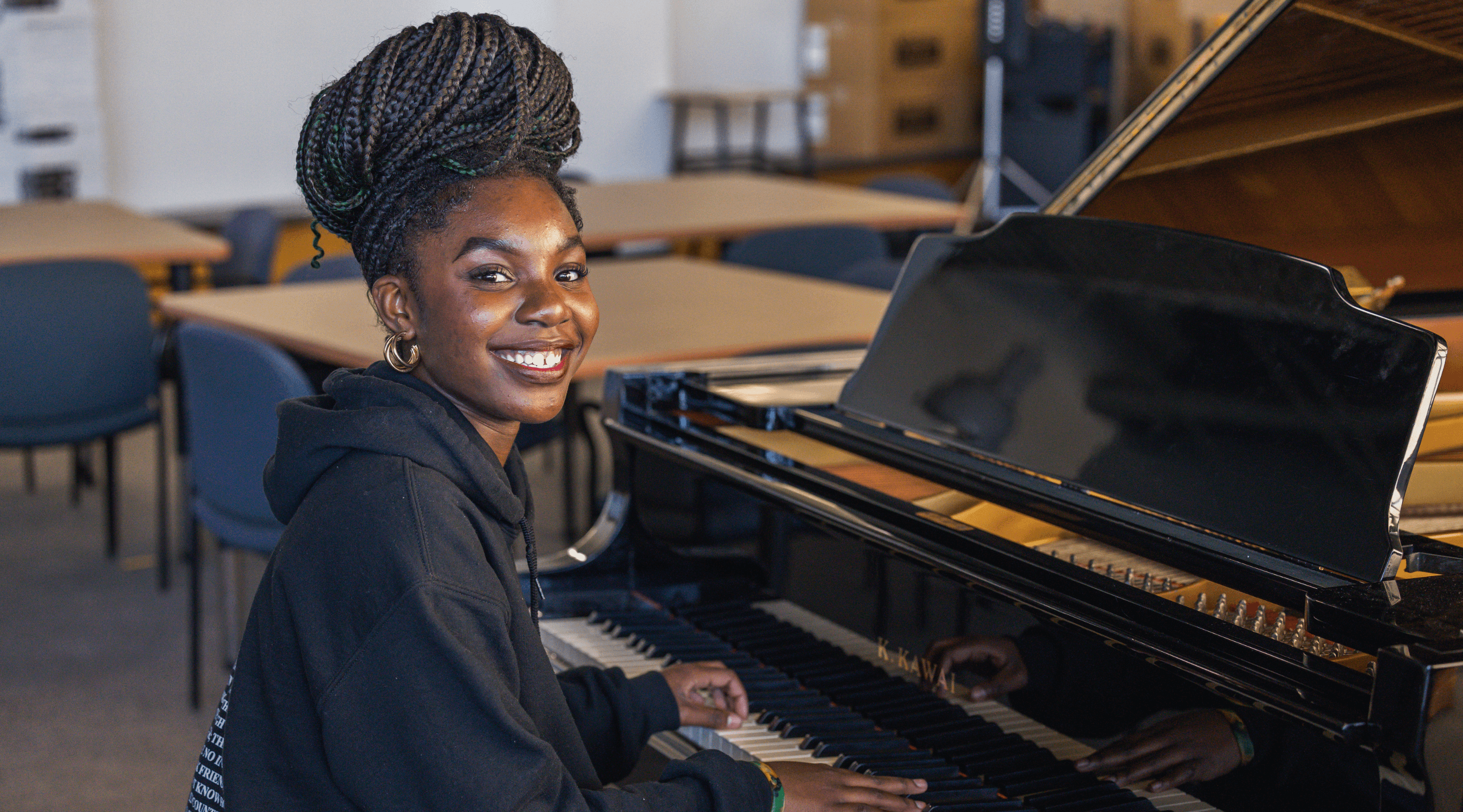 Girl playing the piano