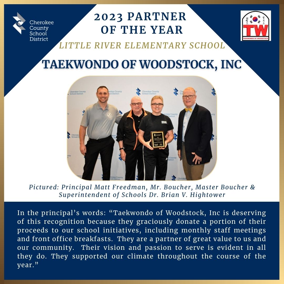 Meet a CCSD 2023 School Partner of the Year Taekwondo of Woodstock