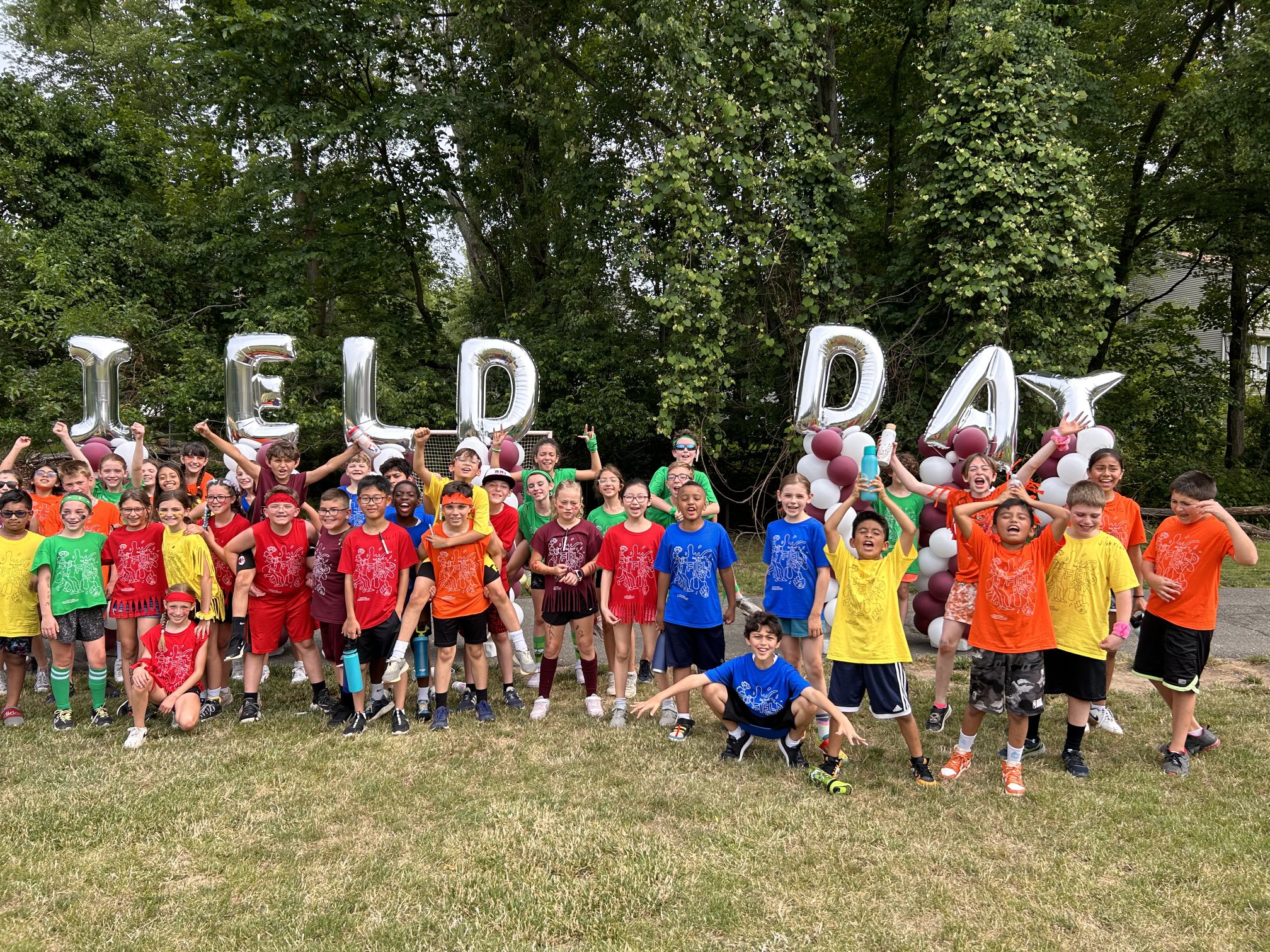 A portrait of students at field day. 