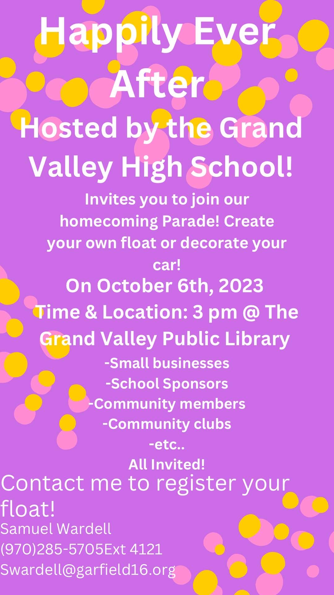 GVHS Parade 2023 News Information