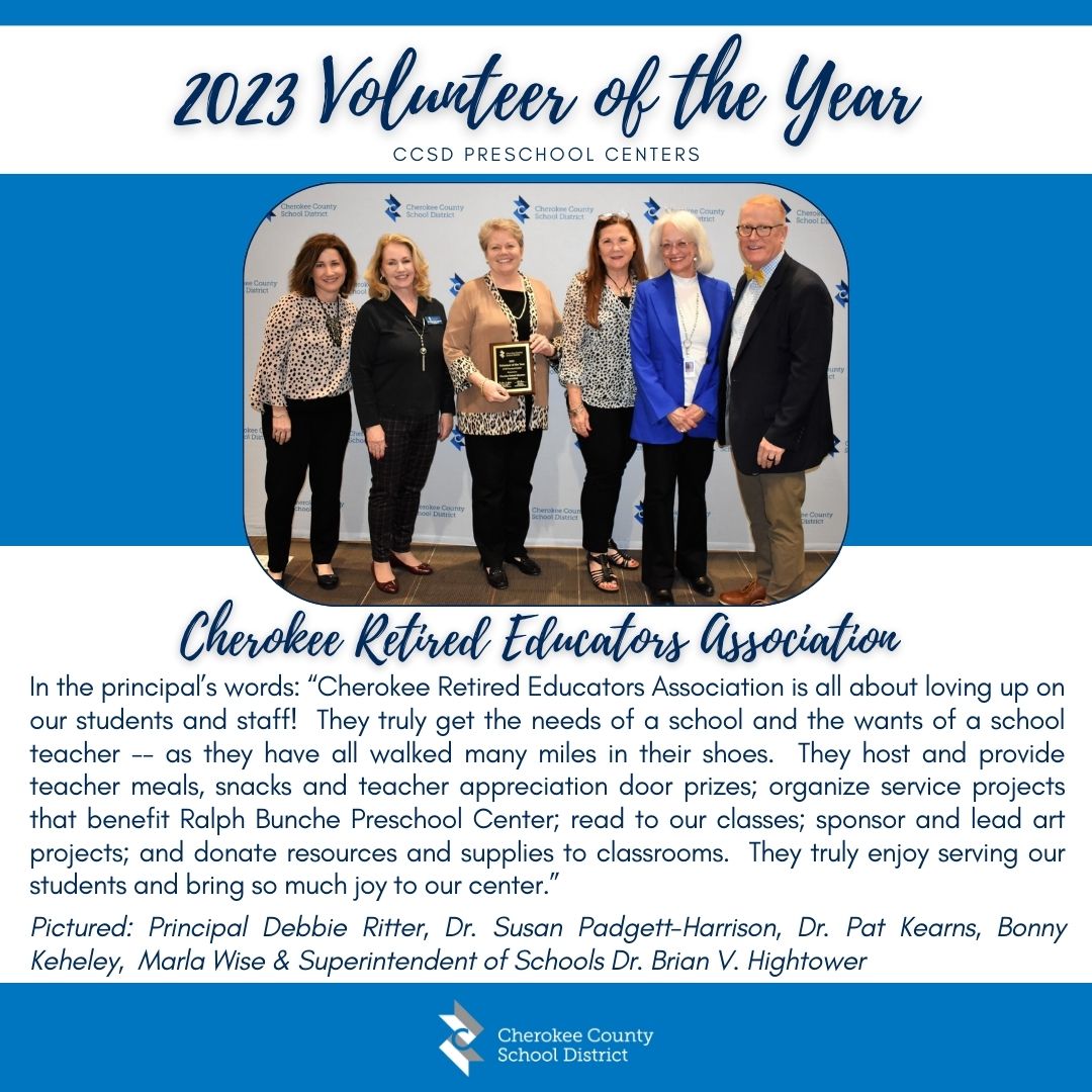 Meet a CCSD 2023 Volunteer of the Year: Cherokee Retired Educators ...